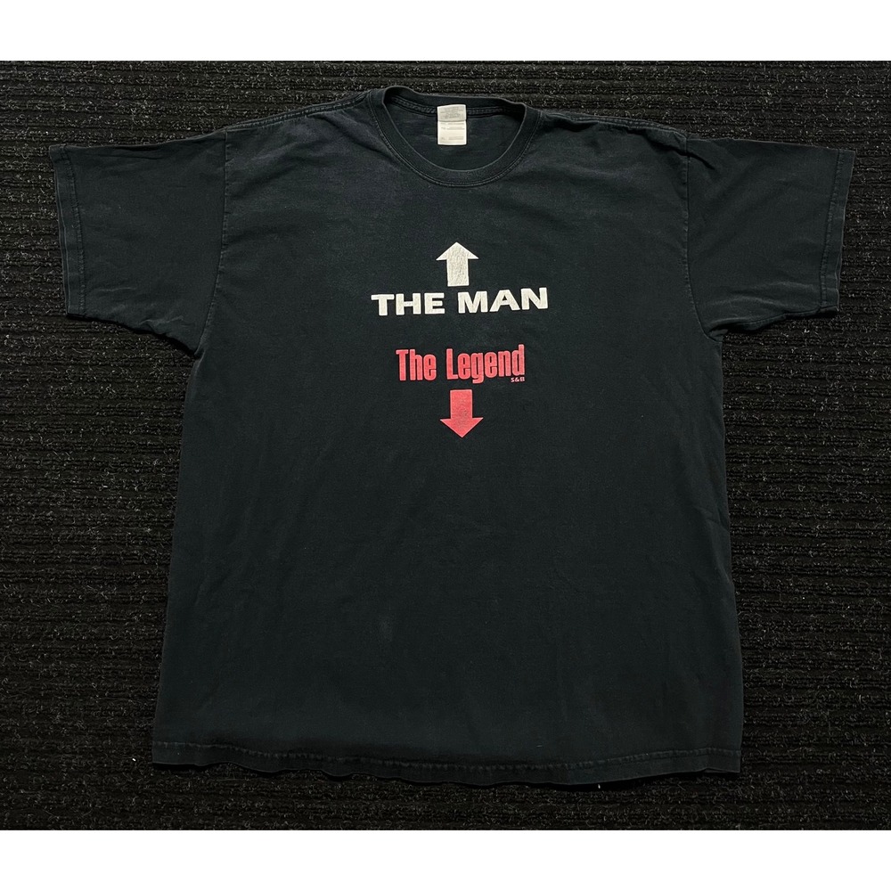 Mens XL Black Vulgar The Man The Legend Graphic T-Shirt Short Sleeve Cotton Tee